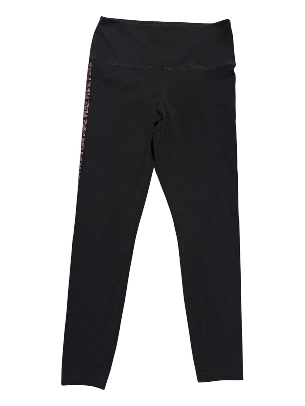 PINK Victoria's Secret Black High-Rise Girls' Leggings with Pink Side Logo